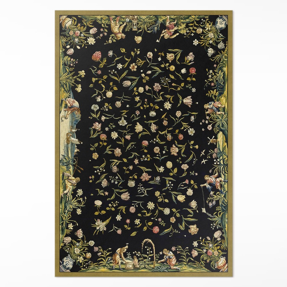 Vinylový koberec Roztroušená flóra drobné květiny vintage