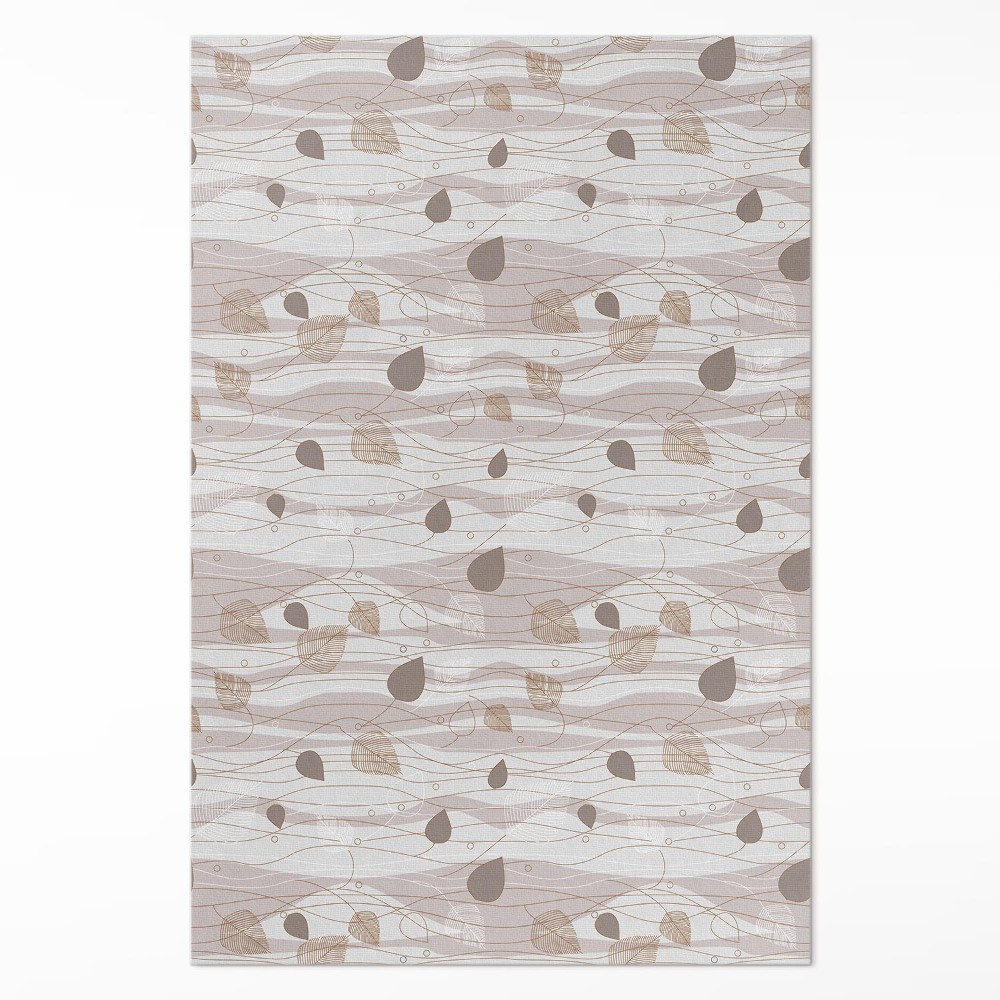 Vinylový koberec Boho lístky na pozadí vln ilustrace