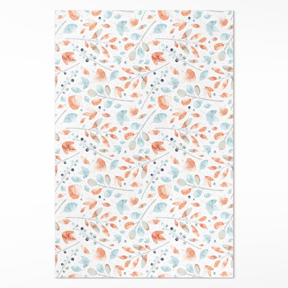 Vinylový koberec Akvarelové větvičky a listy boho