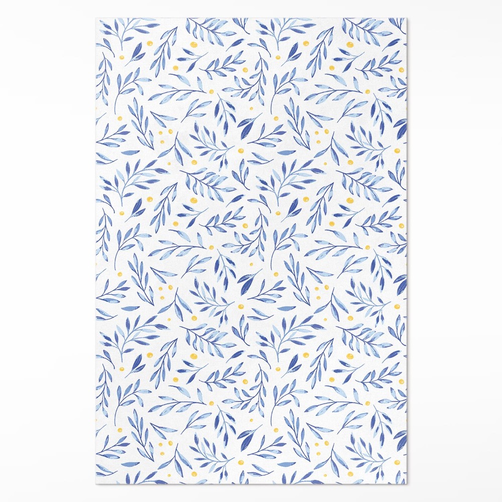 Vinylový koberec Akvarelové větvičky lístky tečky boho