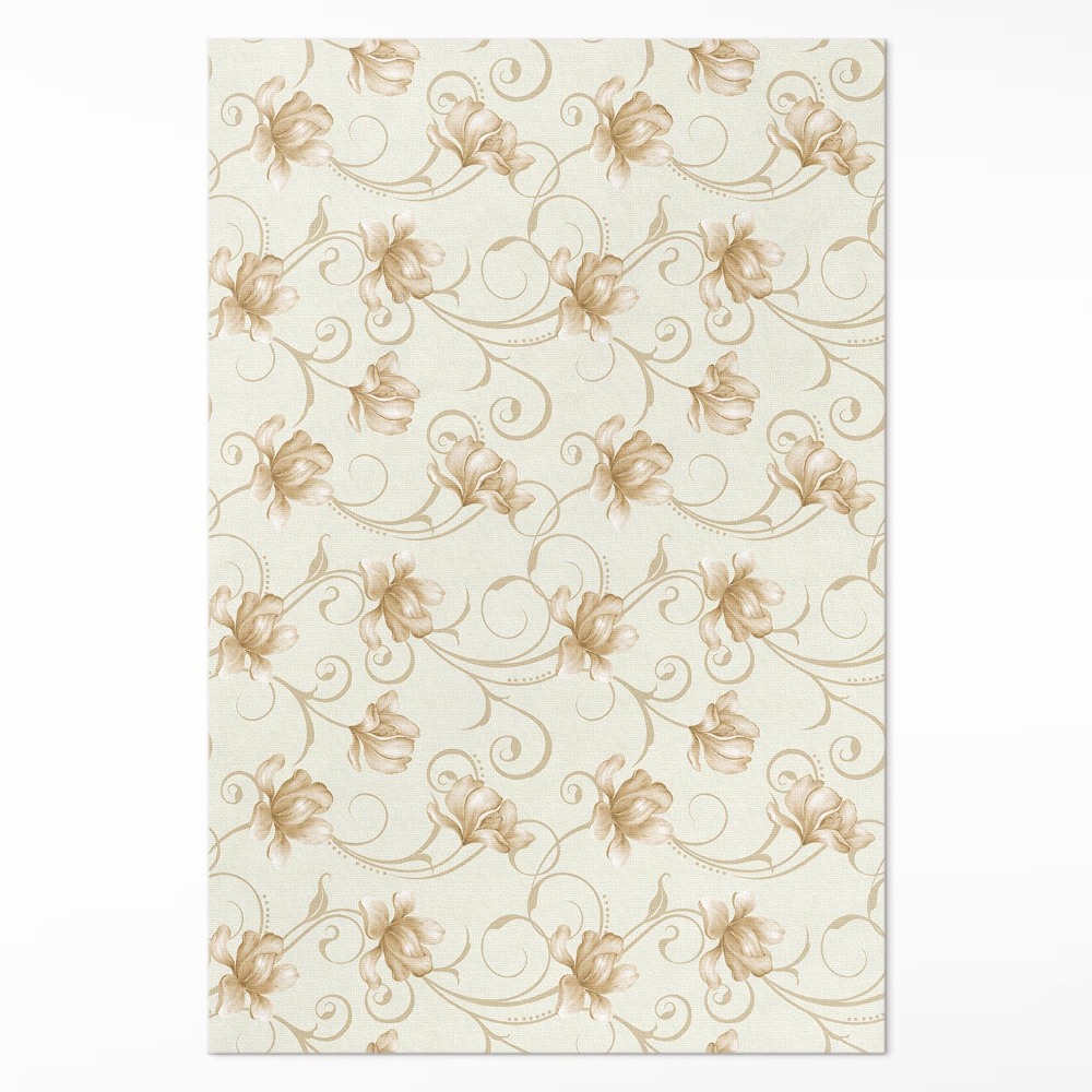 Vinylový koberec Krásné květiny rostliny v ornamentálním stylu