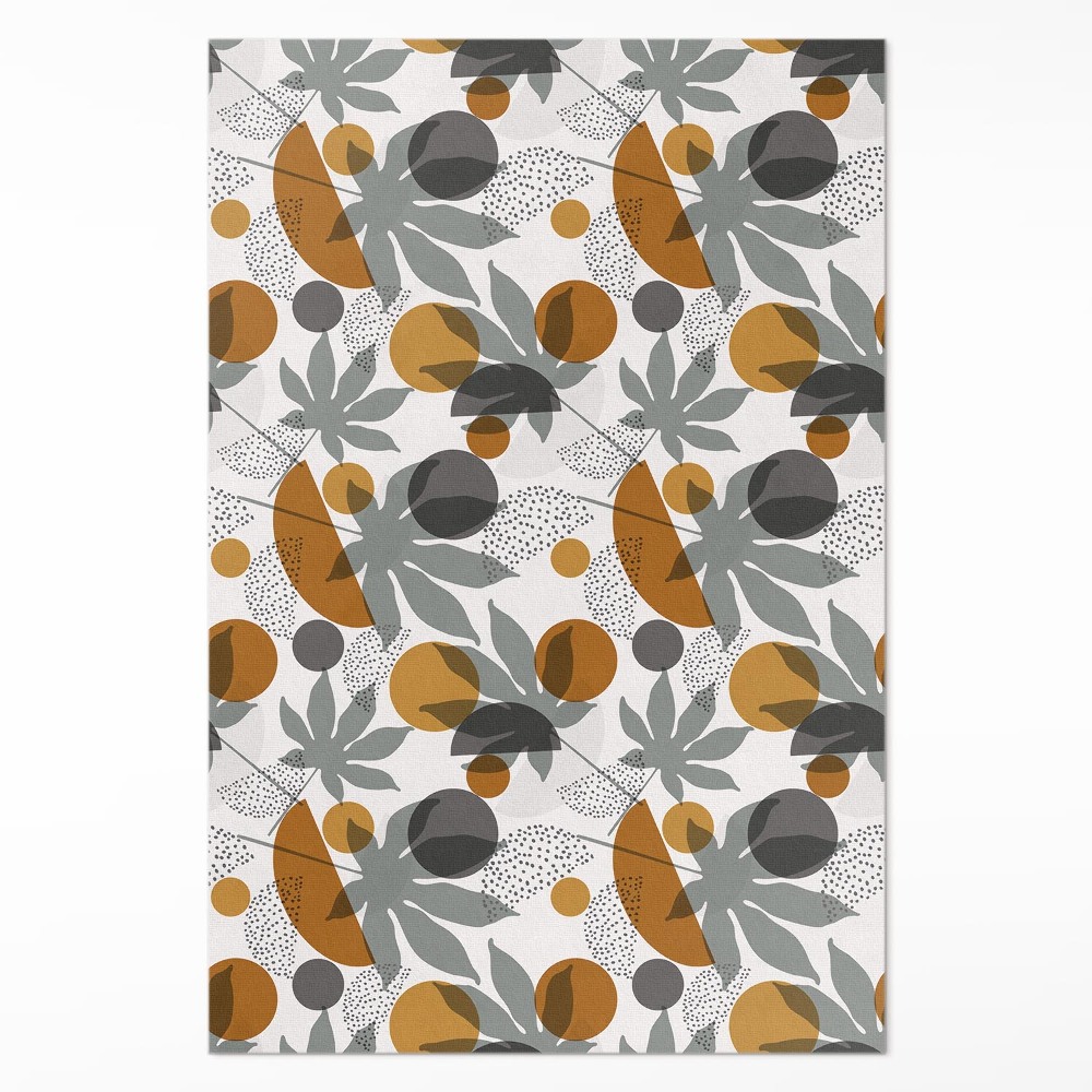 Vinylový koberec Ilustrace listů a tvarů boho