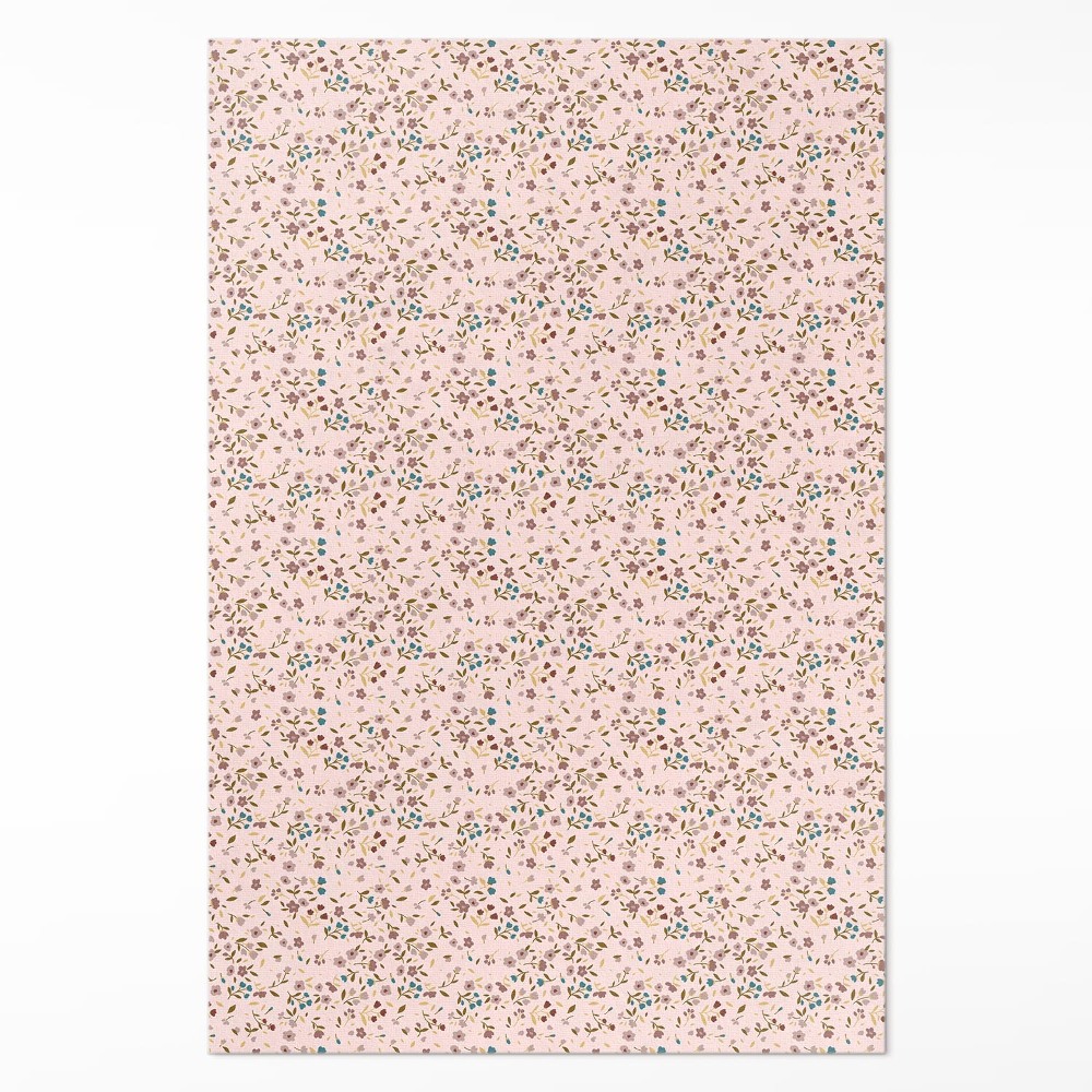 Vinylový koberec Drobné kvítky na polní louce boho styl