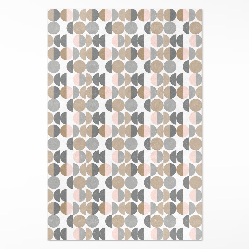 Vinylový koberec Kola a půlměsíce geometrický retro vzor