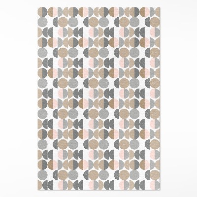 Vinylový koberec Kola a půlměsíce geometrický retro vzor