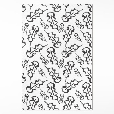 Vinylový koberec Malované listy v minimalistickém stylu