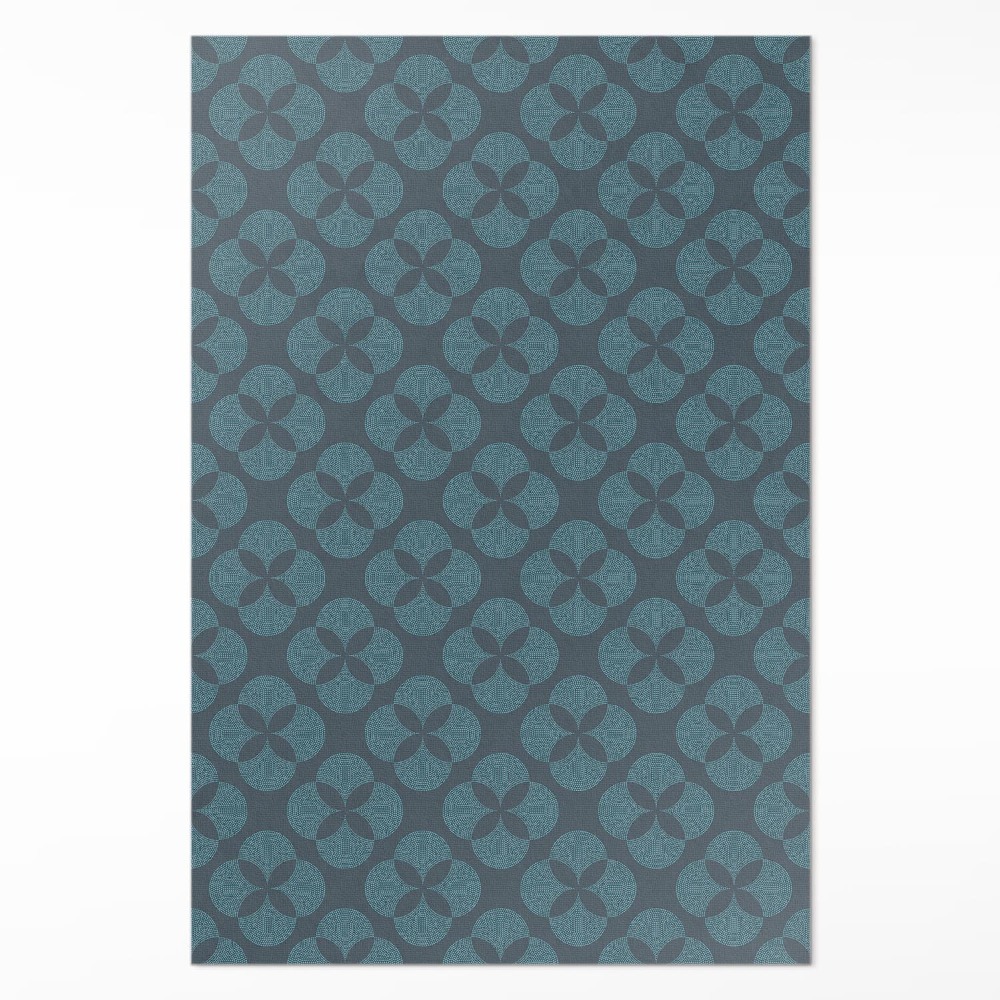 Vinylový koberec Čtyřlístky geometrický vzor