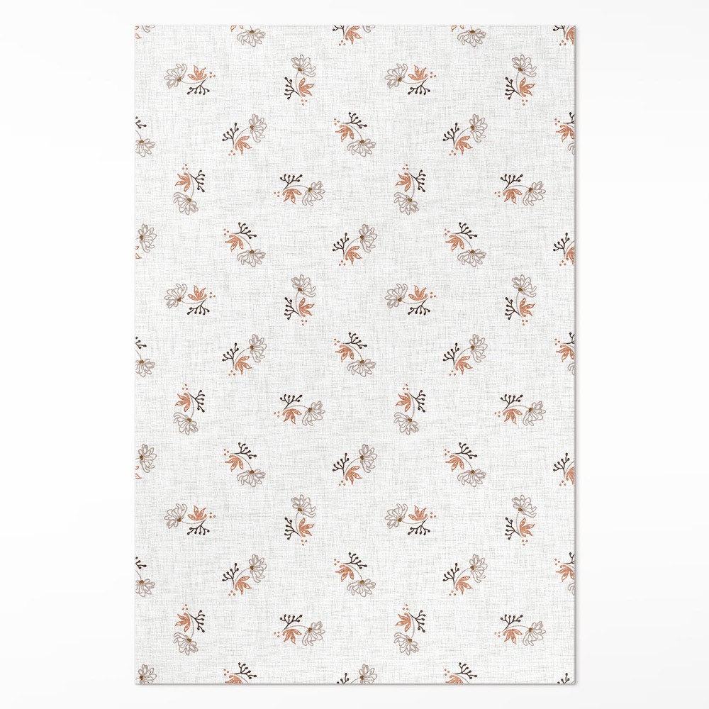 Vinylový koberec Drobné kvítky na tkanině boho