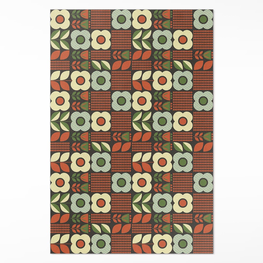 Vinylový koberec Folklorní ilustrace květin