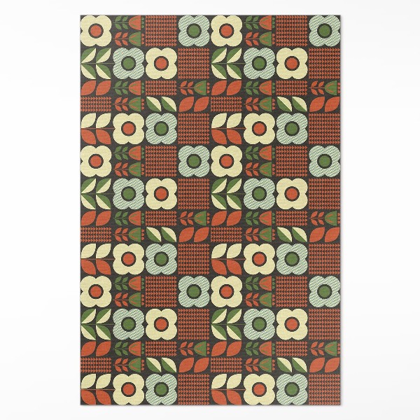 Vinylový koberec Folklorní ilustrace květin