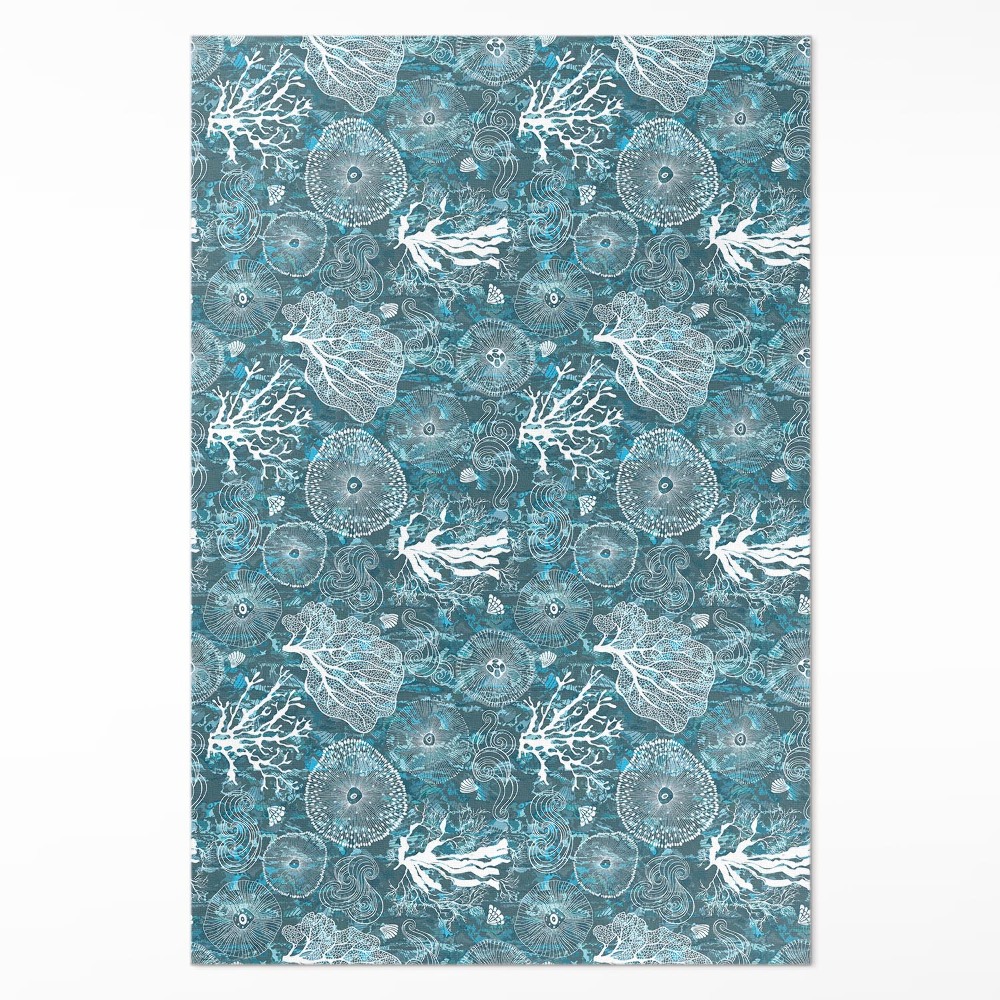 Vinylový koberec Vzor inspirovaný mořskou flórou a faunou