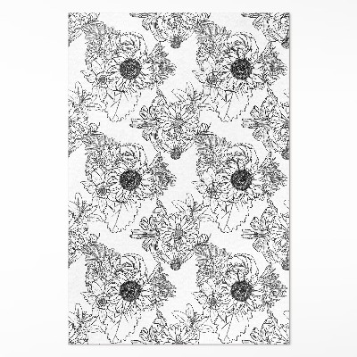 Vinylový koberec Kreslené slunečnice krásné květiny vintage