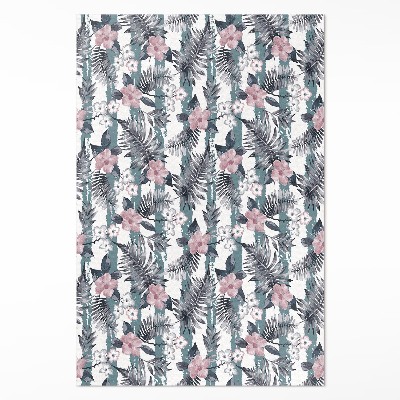 Vinylový koberec Havajské listy a květiny tropický vzor