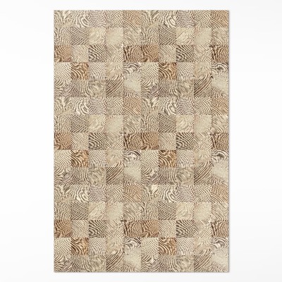 Vinylový koberec Dřevěné čtverce mozaika letokruhů