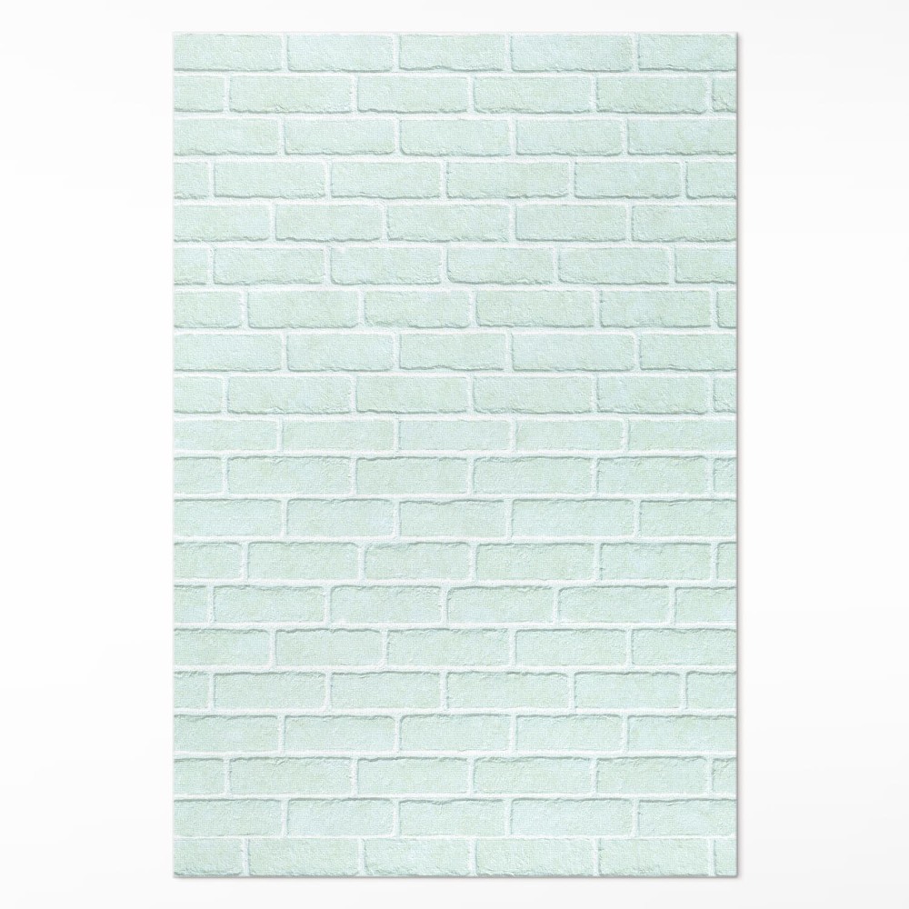 Vinylový koberec Cihlová stěna v mořské barvě