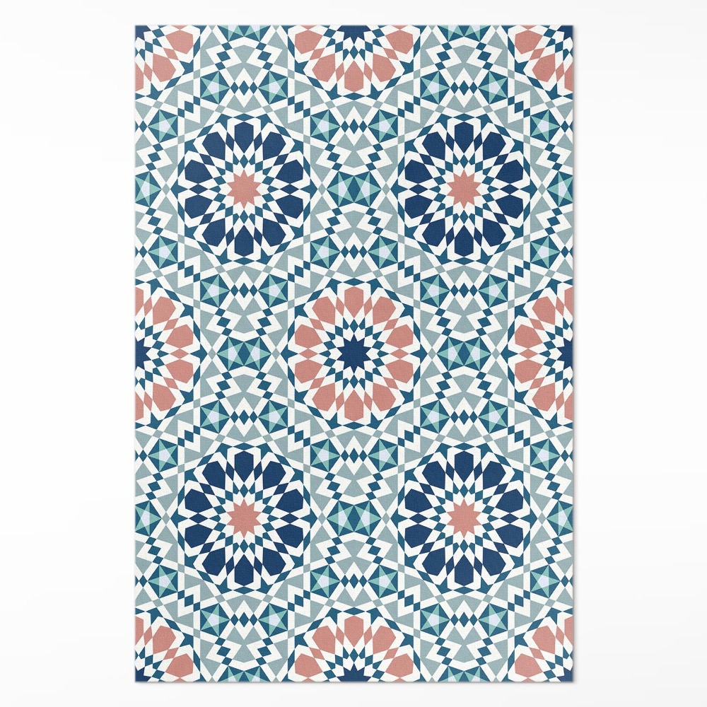 Vinylový koberec Kaleidoskop pastelový geometrický vzor