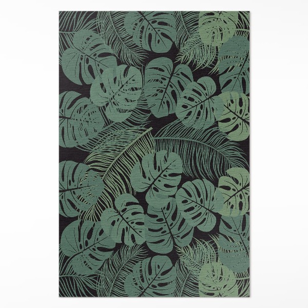 Vinylový koberec Ilustrace tropických rostlin monstera