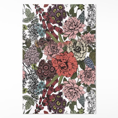 Vinylový koberec Pastelové květiny na louce vintage