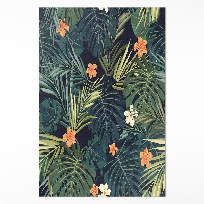 Vinylový koberec Rostlinstvo listy a květiny vintage