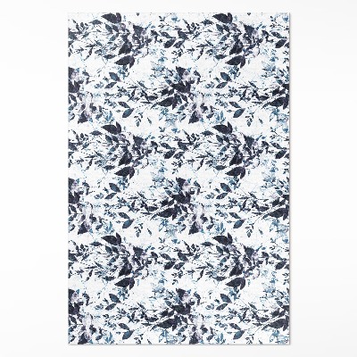 Vinylový koberec Akvarelové listy popínavé rostliny v indigu