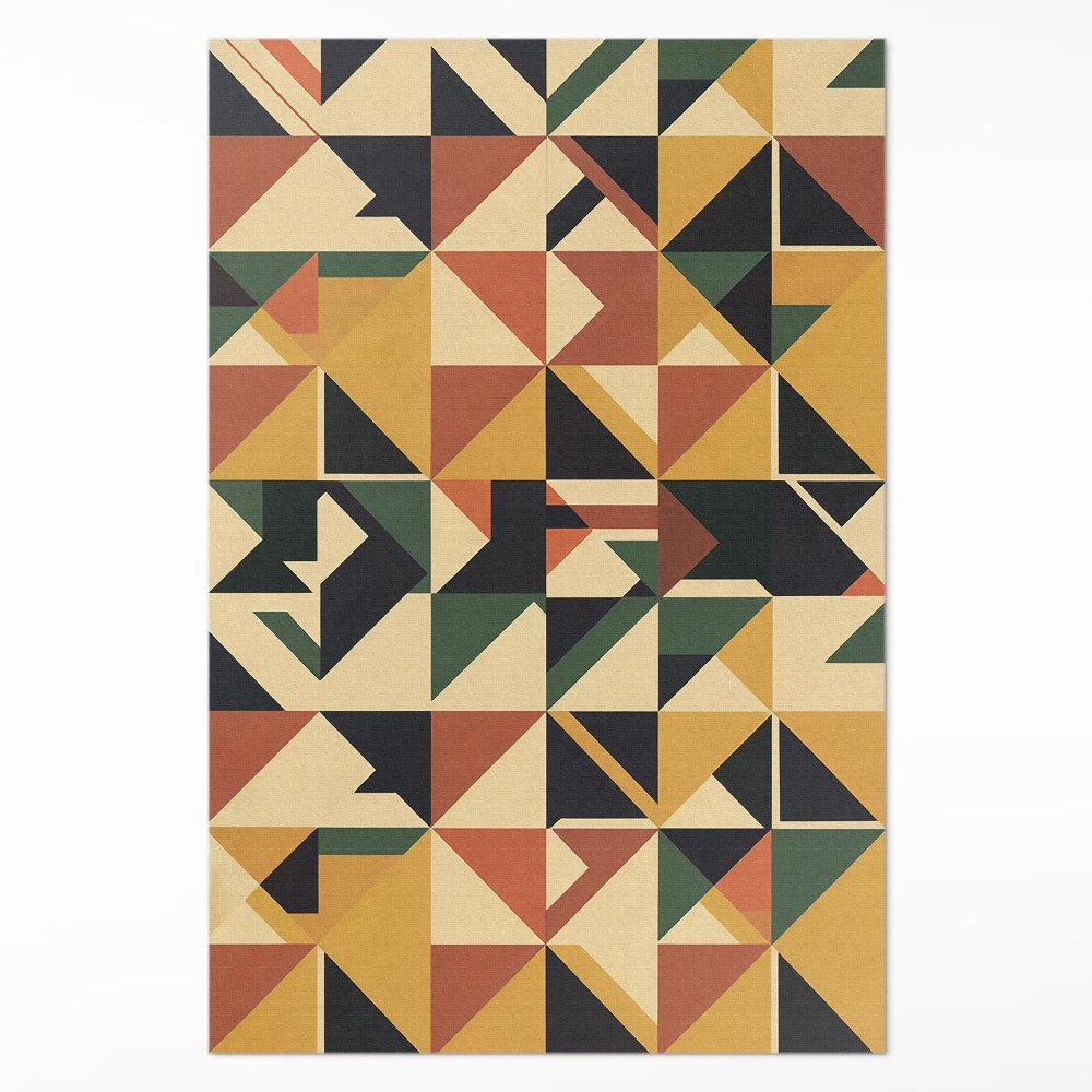 Vinylový koberec Geometrická barevná abstrakce retro