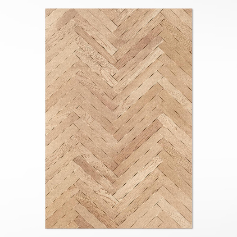 Vinylový koberec Elegantní rybí kost světlá dřevěná podlaha