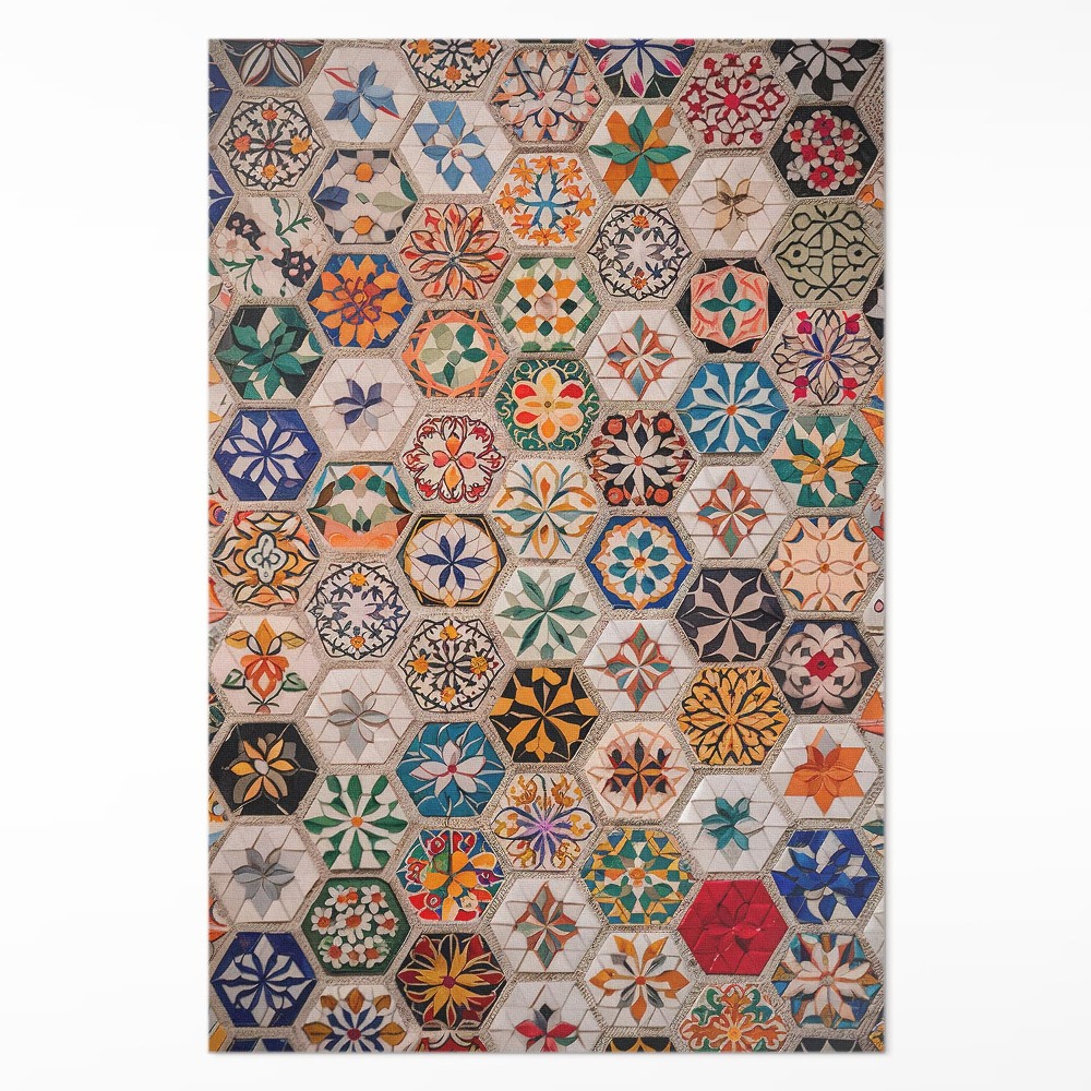 Vinylový koberec Barevná abstraktní mozaika retro