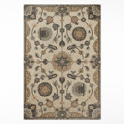 Vinylový koberec Ozdobné květiny a rostliny ve vintage stylu