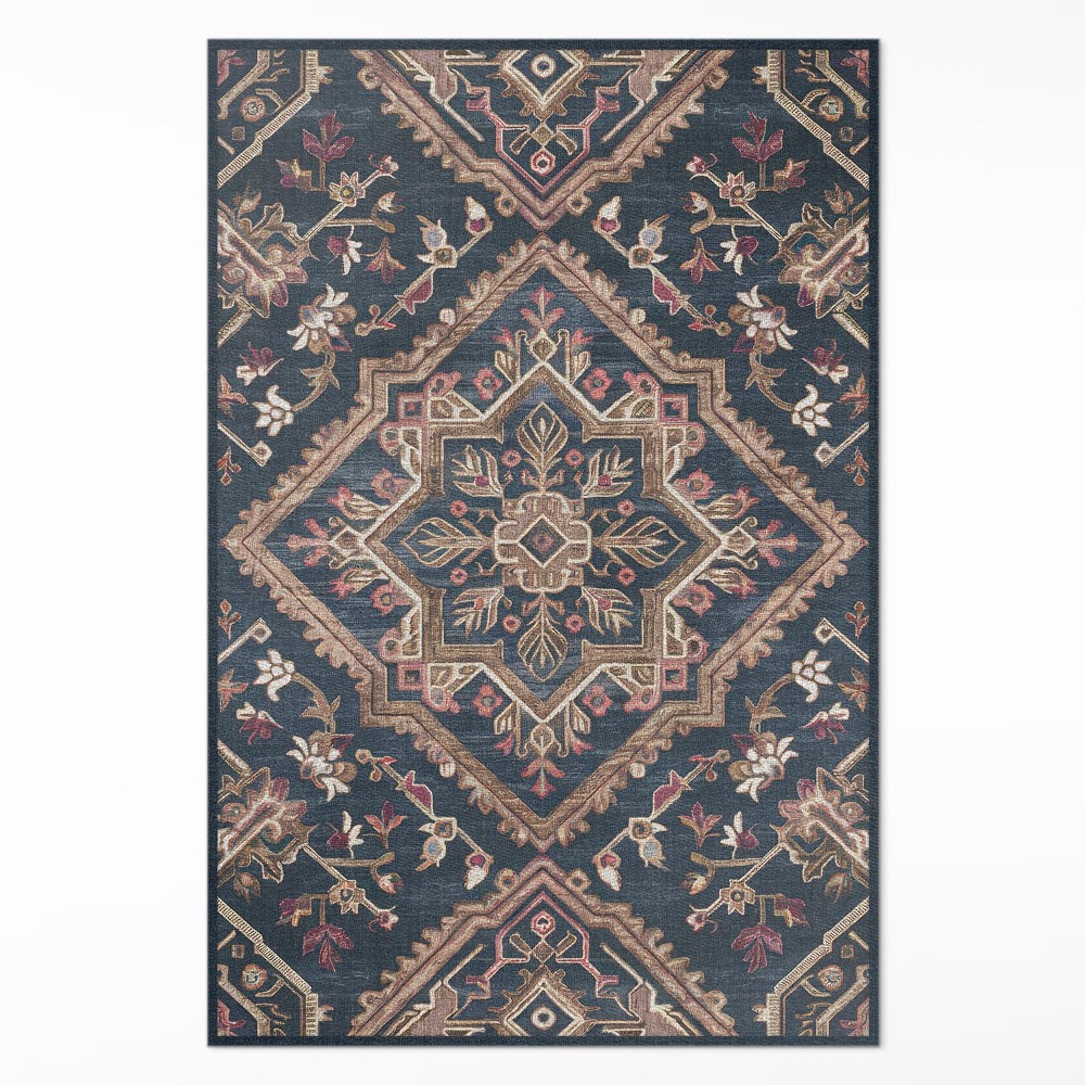 Vinylový koberec Geometrizovaný rostlinný vzor turecký styl