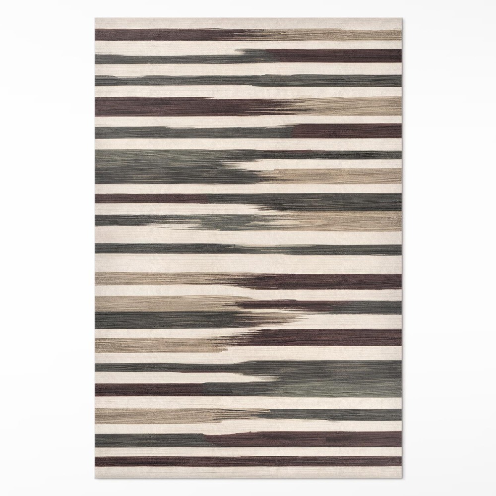 Vinylový koberec Malované pruhy boho v pastelových barvách