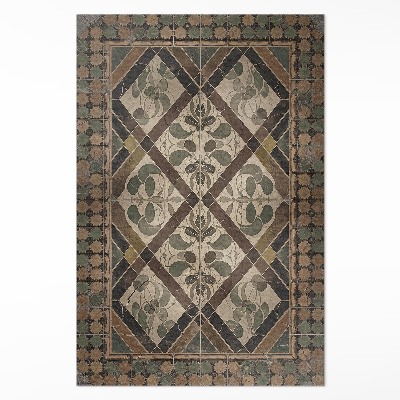 Vinylový koberec Vintage vzor s květinovými motivy