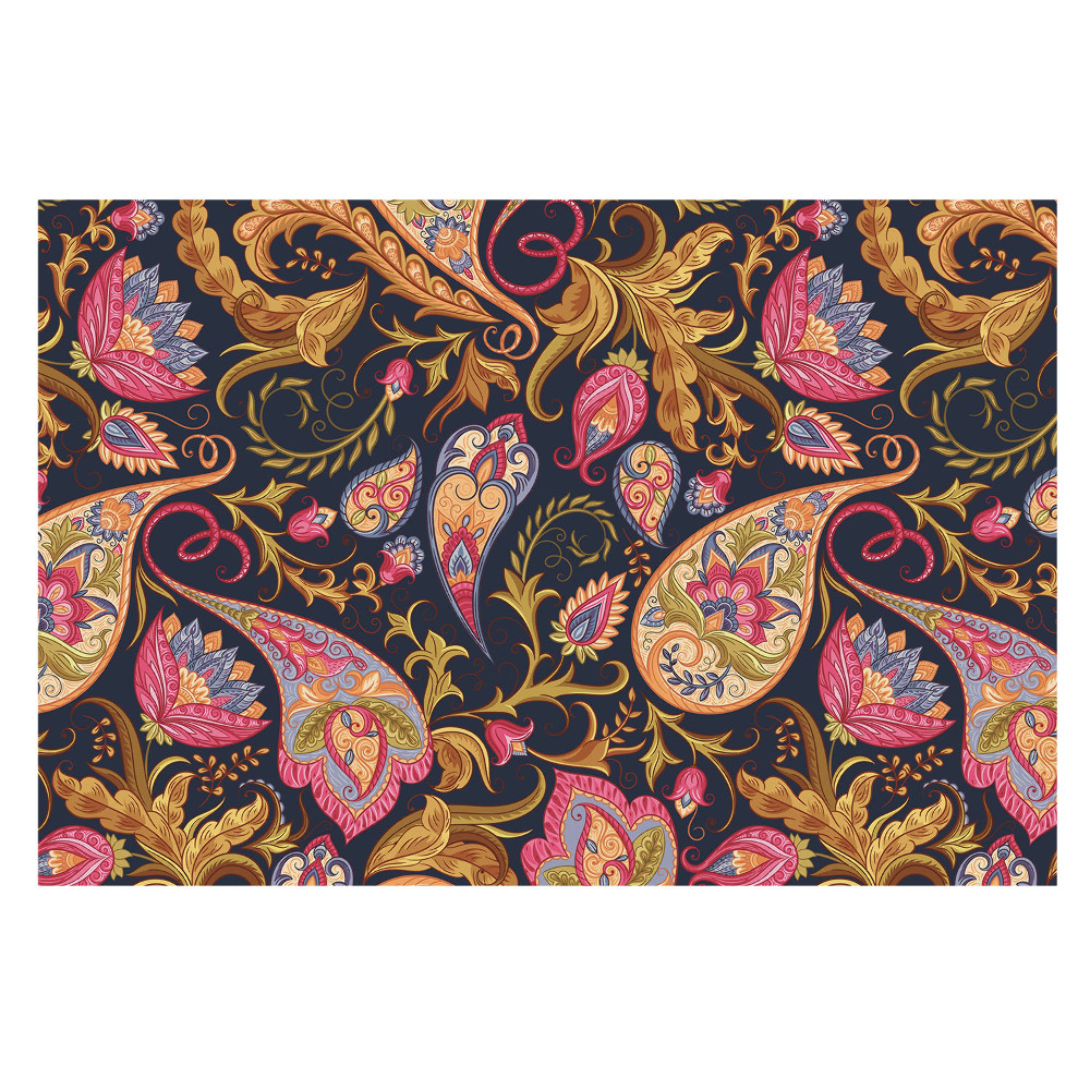 Tapeta do obyvaku Květinový paisley vzor barevný elegantní