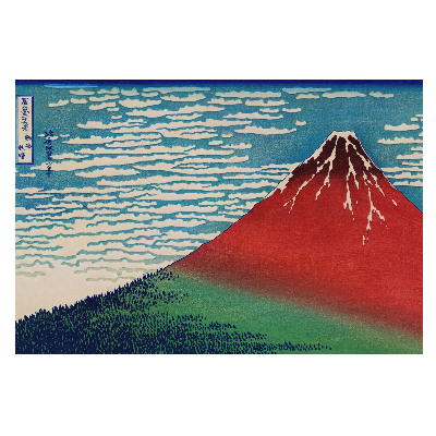 Tapeta Hora a mraky v japonském stylu