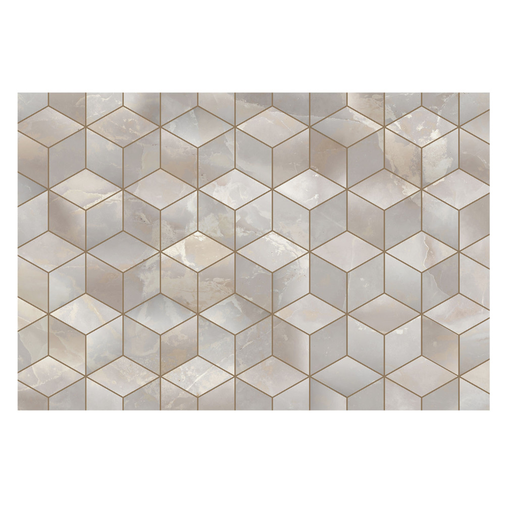 Tapeta Moderní geometrická mozaika v odstínech šedé
