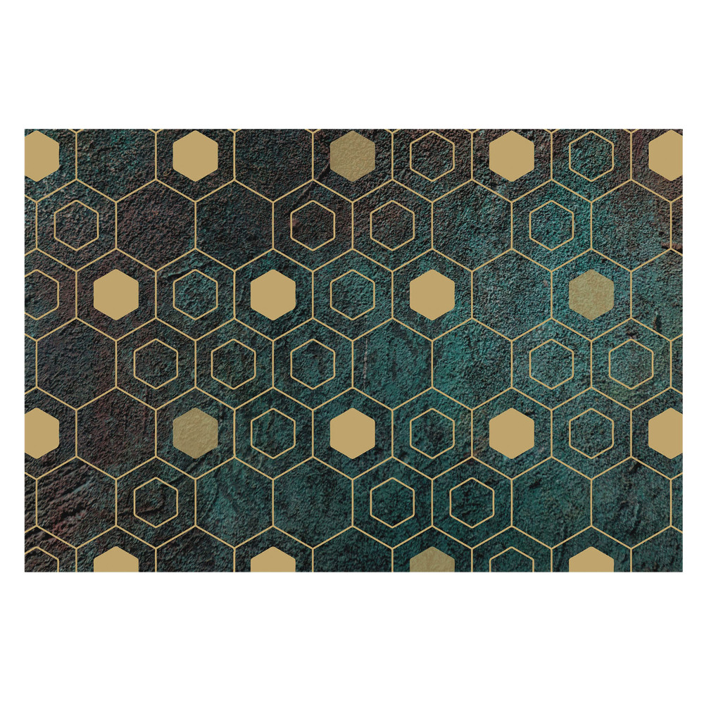 Samolepící tapeta Geometrické šestiúhelníky na tmavém pozadí