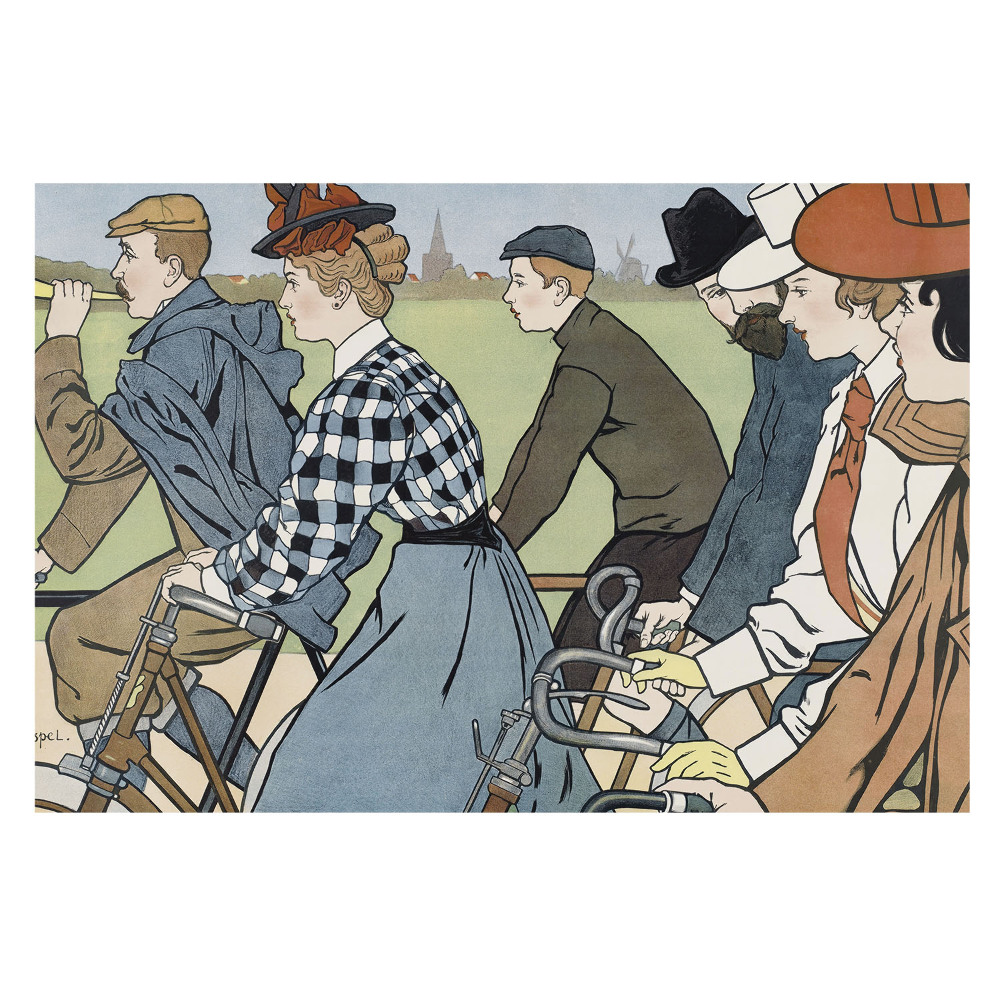 Tapeta Secesní cyklistická scéna