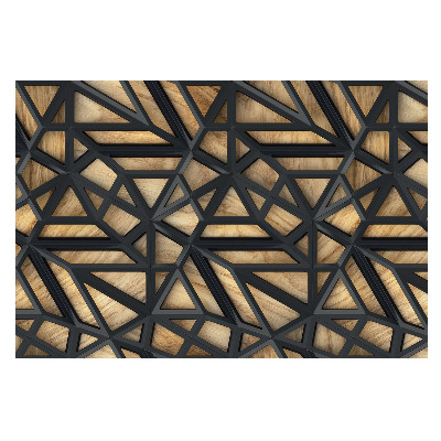 Samolepící tapeta Geometrické trojúhelníky, harmonie dřeva