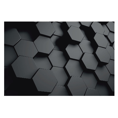 Tapeta do obyvaku Tmavé 3D šestiúhelníky elegance a modernita