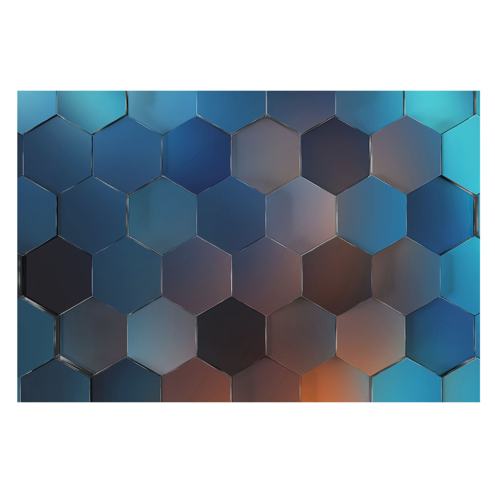 Tapeta Geometrické modré šestiúhelníky