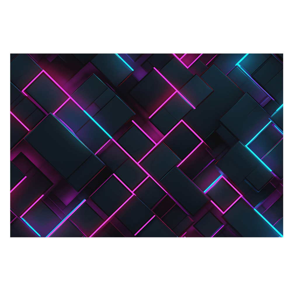 Tapeta Geometrické tvary s neonovým podsvícením
