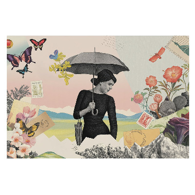 Tapeta do obyvaku Barevná koláž retro surrealismu