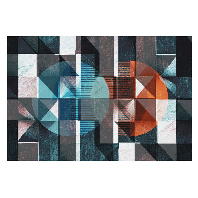 Samolepící tapeta Geometrický vzor oživený dynamickými barvami