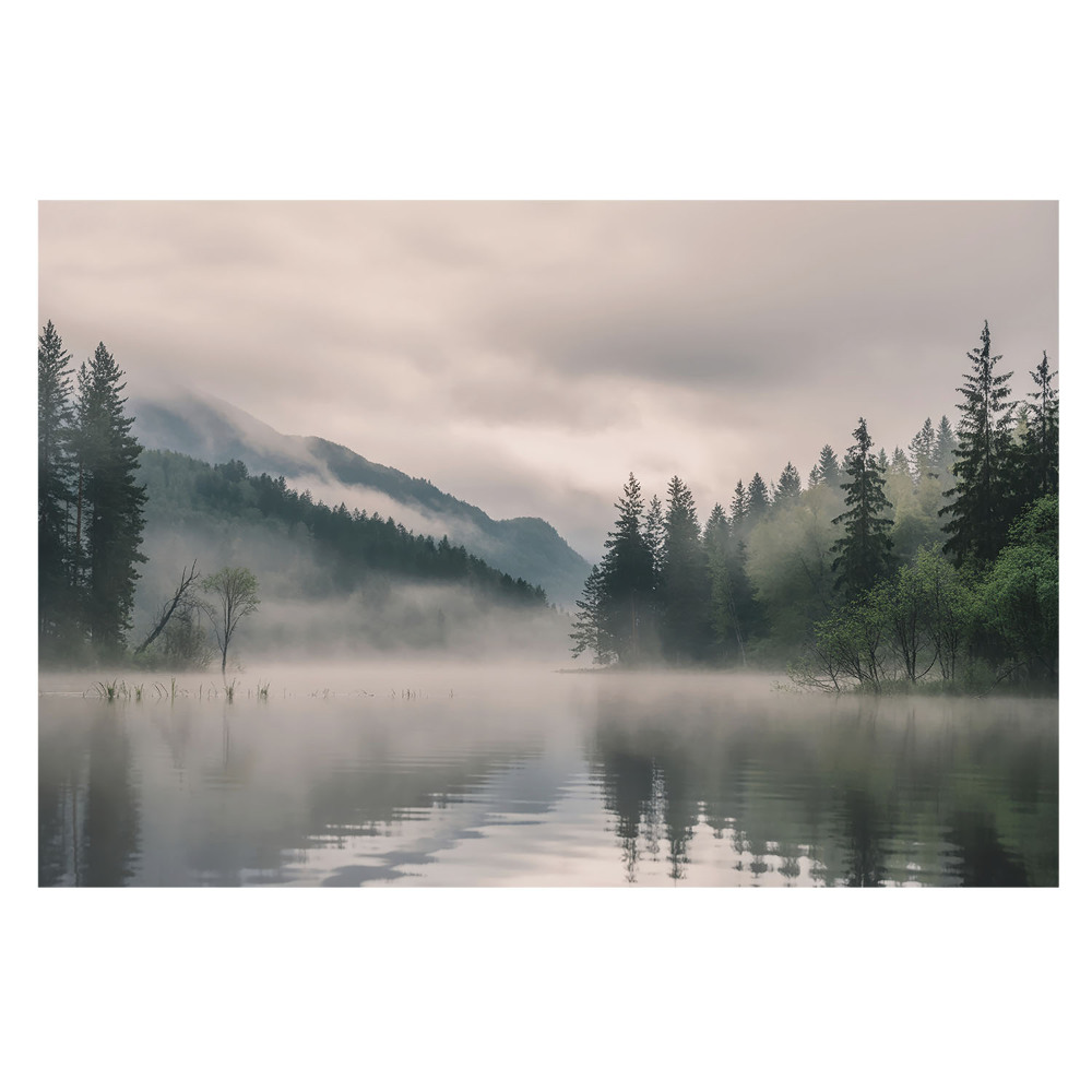 Tapeta na zeď Mlha nad jezerem mezi horami