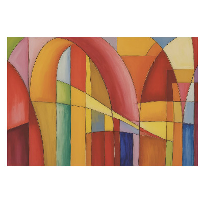 Tapeta na zeď Barevné geometrické oblouky