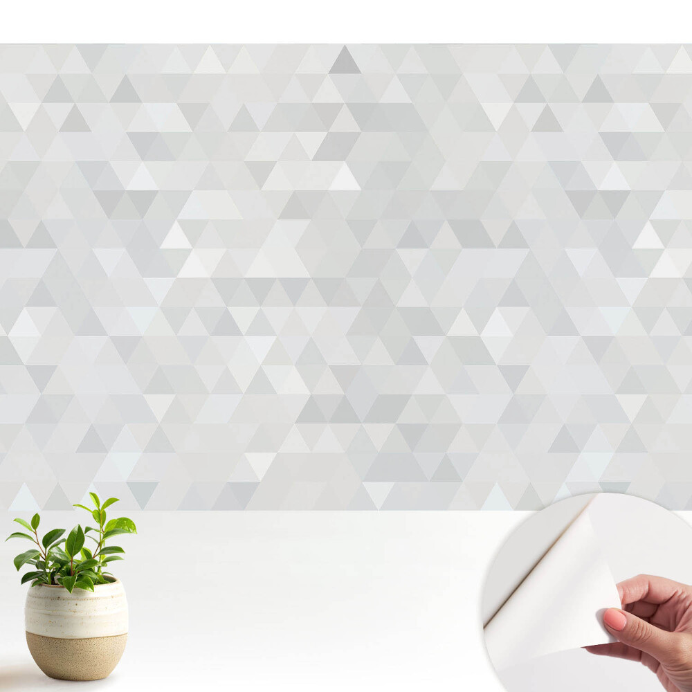 Tapeta Geometrické trojúhelníky v odstínech šedé