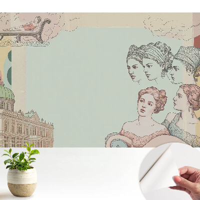Tapeta Stylová pastelová historická koláž