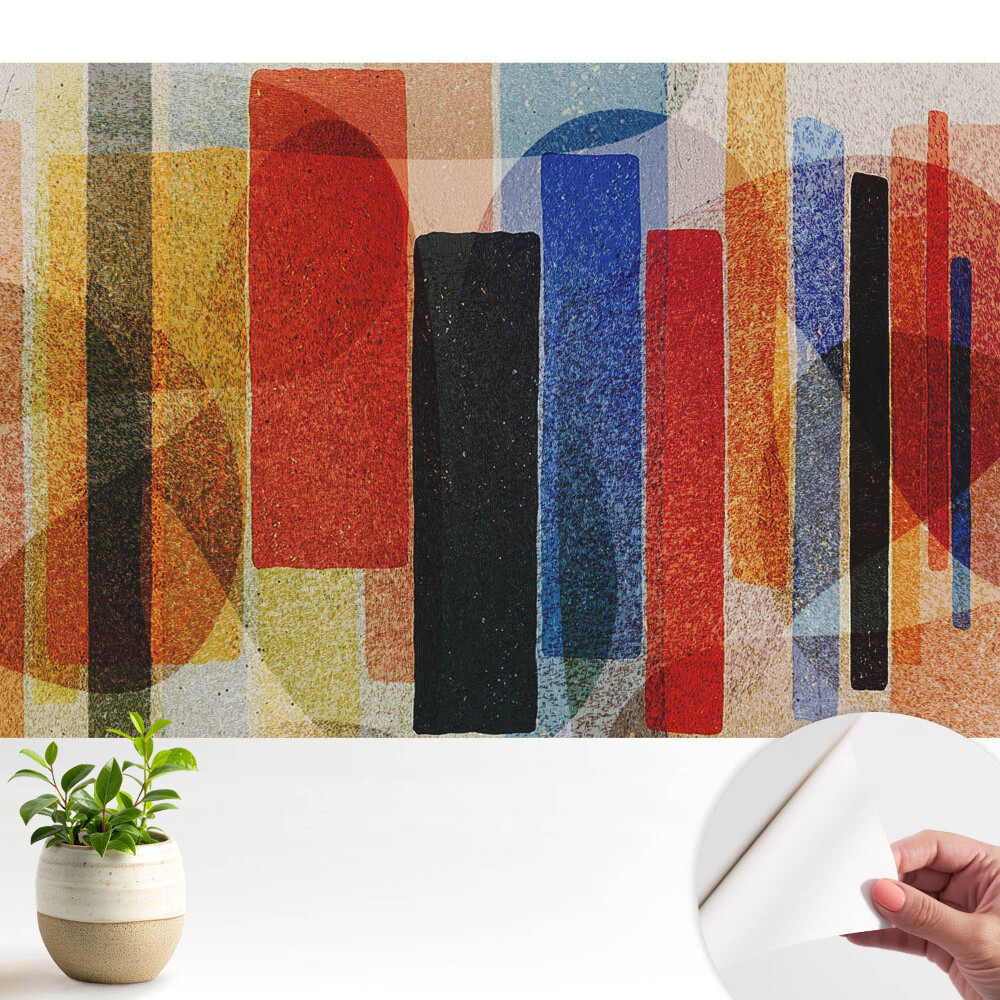 Tapeta do obyvaku Barevné geometrické obrazce v abstraktním stylu