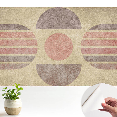 Tapeta do obyvaku Retro geometrický vzor v pastelových barvách