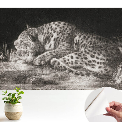 Tapeta do obyvaku Leopard odpočívající v trávě