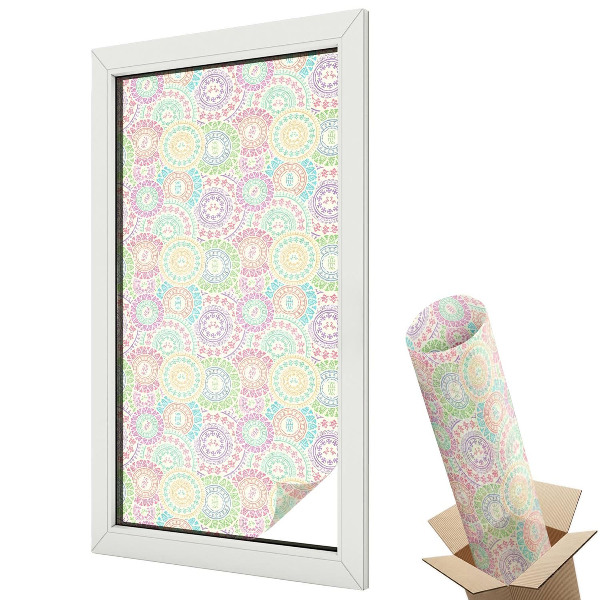 Fólie na okna proti slunci Barevné mandaly